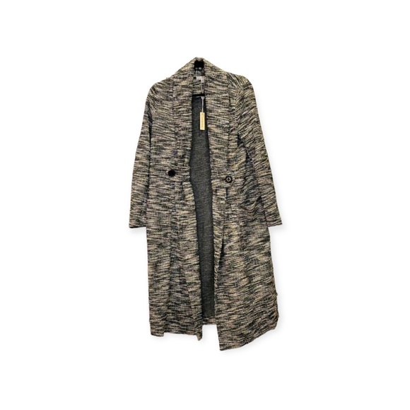 MAX STUDIO Black and White Knit Tweed Double Breasted Jacket M NWT - Picture 5 of 16